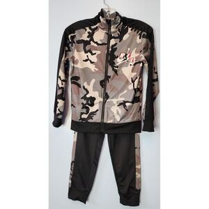 Jordan Nike Air Tracksuit Boys 5-6Y Camo Black Full Zip Jacket Joggers Set